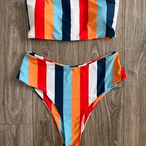 Bikini strapless stripes medium